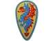 Part No: 2586p4c  Name: Minifigure, Shield Ovoid with Blue and Red Dragon on Yellow Background Pattern