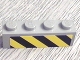 Part No: 3010pb048  Name: Brick 1 x 4 with Black and Yellow Danger Stripes Pattern (Sticker) - Set 6575
