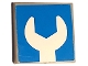 Part No: 3068pb0152  Name: Tile 2 x 2 with White Wrench Head on Blue Background Pattern (Sticker) - Set 6378