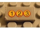 Part No: 3069pb0062  Name: Tile 1 x 2 with 3 Yellow Circles, '1 2 3' Pattern (Sticker) - Set 8082