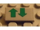 Part No: 3069pb0063  Name: Tile 1 x 2 with Green Up and Down Arrows Pattern (Sticker) - Set 8082