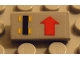 Part No: 3069pb0066  Name: Tile 1 x 2 with Car, Red Straight Arrow Pattern Right (Sticker) - Set 8082