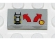 Part No: 3069pb0090  Name: Tile 1 x 2 with Car, Red Left and Right Curved Arrows, and '3' in Circle Pattern (Sticker) - Set 8082
