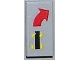 Part No: 3069pb0099  Name: Tile 1 x 2 with Car, Red Right Curved Arrow Pattern (Sticker) - Set 8082