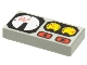 Part No: 3069px19  Name: Tile 1 x 2 with Red 82, Yellow and White Gauges Pattern