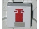 Part No: 3070ps1  Name: Tile 1 x 1 with Mini Snowspeeder Front End with Dark Gray and Red Rectangles Pattern