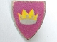 Part No: 3846pb012  Name: Minifigure, Shield Triangular with Crown on Pink Background Pattern (Sticker) - Sets 375 / 6075
