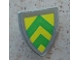 Part No: 3846pb013  Name: Minifigure, Shield Triangular with Green Chevron on Yellow Background Pattern (Sticker) - Sets 375 / 6075