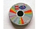 Lot ID: 401477854  Part No: 4150pb060  Name: Tile, Round 2 x 2 with CD Pastel Sectors and LEGO Scala Logo Pattern (Sticker) - Sets 3142 / 3159