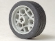 Part No: 47481pb01  Name: Wheel 36.8 x 14 ZR with Axle Hole and 3 Pin Holes with Molded Black Hard Rubber Tire Pattern