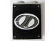 Part No: 4864apb009  Name: Panel 1 x 2 x 2 - Solid Studs with Dark Gray Stylized 'LT' on White Oval Racing Logo Pattern (Sticker) - Set 8408