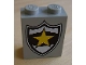 Part No: 4864apx14  Name: Panel 1 x 2 x 2 - Solid Studs with Yellow Star on Black and White Police Badge Pattern