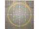 Part No: 6099px2  Name: Baseplate, Road 32 x 32 9-Stud Landing Pad with Yellow Circle, 1-way Lines Pattern