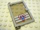 Part No: 73436c03pb02  Name: Door 1 x 4 x 5 Left with Trans-Black Glass and Coast Guard Pattern (Sticker) - Set 7047