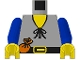 Part No: 973p46c02  Name: Torso Castle Forestman Tie Shirt and Purse Pattern / Blue Arms / Yellow Hands