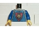 Part No: 973px118c01  Name: Torso Castle Knights Kingdom Vest, Shield and Lion Head Pattern / Blue Arms / Yellow Hands