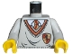 Part No: 973px146c01  Name: Torso Harry Potter Uniform Gryffindor Shield Pattern / Light Gray Arms / Yellow Hands