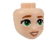 Part No: 101267  Name: Mini Doll, Head Friends with Dark Orange Eyebrows, Green Eyes, Nougat Lips and Freckles, and Open Mouth Smile with Teeth Pattern