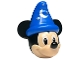 Lot ID: 349682912  Part No: 102175pb01  Name: Minifigure, Head, Modified Mouse with Molded Black Ears and Blue Wizard Hat and Printed Nose, White Eyes and Silver Moon and Stars Pattern (Mickey)
