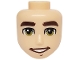 Lot ID: 404285061  Part No: 105826  Name: Mini Doll, Head Friends Male Large with Thick Dark Brown Eyebrows, Olive Green Eyes, and Open Mouth Smile with Teeth Pattern