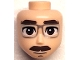 Lot ID: 395241919  Part No: 105840  Name: Mini Doll, Head Friends Male Large with Dark Brown Thick Eyebrows, Moustache and Eyes, Black Chin Dimple, Silver Glasses, Grin Pattern