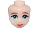 Part No: 107116  Name: Mini Doll, Head Friends with Thin Dark Red Eyebrows, Medium Azure Eyes, Full Coral Lips, and Closed Mouth Smile Pattern