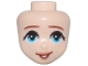 Part No: 107118  Name: Mini Doll, Head Friends with Thin Dark Red Eyebrows, Medium Azure Eyes, Nougat Lips, and Open Mouth Smile Pattern