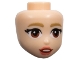Part No: 109880  Name: Mini Doll, Head Friends with Dark Tan Eyebrows, Black Eyelashes, Reddish Brown Eyes, Coral Lips, Open Mouth Smile with White Teeth Pattern
