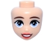 Part No: 110325  Name: Mini Doll, Head Friends with Reddish Brown Eyebrows, Black Eyelashes, Bright Light Blue Eyes, Coral Lips, Open Mouth Smile with Teeth Pattern