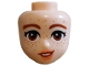 Part No: 110384  Name: Mini Doll, Head Friends with Reddish Brown Eyebrows and Eyes, Black Eyelashes, Coral Lips, Dark Orange Freckles, Lopsided Open Mouth Smile with Teeth Pattern