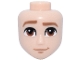 Part No: 110550  Name: Mini Doll, Head Friends Male Large with Medium Nougat Eyebrows, Right Raised, Reddish Brown Eyes, Chin Dimple, Slight Grin Pattern