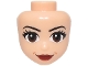 Part No: 113983  Name: Mini Doll, Head Friends with Black Eyebrows and Eyelashes, Dark Brown Eyes and Mouth, Dark Red Lips, Medium Nougat Dimples, Grin Pattern