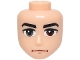 Part No: 113991  Name: Mini Doll, Head Friends Male Large with Black Eyebrows, Reddish Brown and Dark Bluish Gray Eyes, Reddish Brown Chin Dimple and Mouth, Slight Frown Pattern
