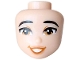 Part No: 114842  Name: Mini Doll, Head Friends with Black Eyebrows, Medium Nougat Eyes, Nougat Lips, Dark Orange Open Mouth Smile Pattern