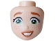 Part No: 115467  Name: Mini Doll, Head Friends with Dark Orange Eyebrows, Green Eyes Half Closed Excited, Nougat Lips and Freckles, Open Mouth Smile with Teeth Pattern