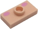 Part No: 15573pb01  Name: Plate, Modified 1 x 2 with 1 Stud with Groove and Bottom Stud Holder (Jumper) with Bright Pink Oval Cheeks Pattern (Super Mario Baby Peach Lower Face)
