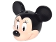 Part No: 24629pb02  Name: Minifigure, Head, Modified Mouse with Black Ears and Nose and White Eyes with Eyelashes Pattern (Minnie)