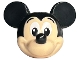 Part No: 24629pb08  Name: Minifigure, Head, Modified Mouse with Black Ears, Eyebrows and Nose and White Eyes Pattern (Mickey)