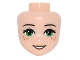 Part No: 24916  Name: Mini Doll, Head Friends with Green Eyes, Freckles, Medium Nougat Lips and Open Mouth Smile Pattern