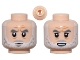 Lot ID: 413959638  Part No: 28621pb0117  Name: Minifigure, Head Dual Sided Dark Bluish Gray Eyebrows, Light Bluish Gray Moustache, White Beard, Furrowed Brow, Neutral / Open Mouth with Teeth Pattern - Vented Stud