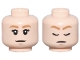 Part No: 28621pb0381  Name: Minifigure, Head Dual Sided Female Medium Nougat Eyebrows, Black Eyelashes, Nougat Chin Dimple, Neutral / Sleeping with Closed Eyes Pattern - Vented Stud