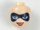 Lot ID: 228592586  Part No: 29399  Name: Mini Doll, Head Friends with Black Domino Mask, Bright Light Blue Eyes and Red Lips Pattern (Harley Quinn)