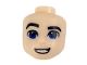 Part No: 29413  Name: Mini Doll, Head Friends Male Large with Blue Eyes, Black Eyebrows, Right Raised Eyebrow, Open Mouth Smile Pattern (Steve Trevor)