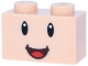 Part No: 3004pb361  Name: Brick 1 x 2 with Black Eyes, White Glints and Dark Red Open Mouth Smile with Red Tongue Pattern (Super Mario Captain Toad Face)