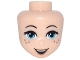 Part No: 30991  Name: Mini Doll, Head Friends with Black Thin Eyebrows, Eyelashes, Medium Azure Eyes, Dark Tan Freckles and Lips, Open Mouth Smile with Top Teeth Pattern