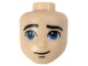 Part No: 33783  Name: Mini Doll, Head Friends Male Large with Blue Eyes, Thick Black Eyebrows, Chin Dimple, and Smirk Pattern