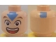 Part No: 3626bpb0067  Name: Minifigure, Head Male Eyes & Mouth Wide Open, Blue Arrow on Forehead & Square on Back Pattern (Aang) - Blocked Open Stud