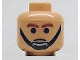 Part No: 3626bpb0074  Name: Minifigure, Head Male Brown Eyebrows and Black Chin Strap Pattern - Blocked Open Stud