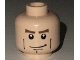 Part No: 3626bpb0204  Name: Minifigure, Head Male Brown Eyebrows, White Pupils, Vertical Cheek Lines, Chin Dimple Pattern - Blocked Open Stud