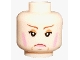 Part No: 3626bpb0274  Name: Minifigure, Head Female with Pink Lips and Rouge, Frown Lines, White Pupils Pattern (HP Professor Umbridge) - Blocked Open Stud